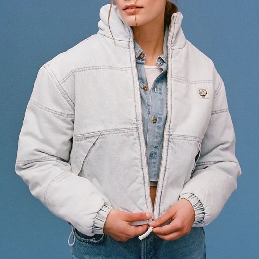 BDG Ash Denim Puffer Jacket
